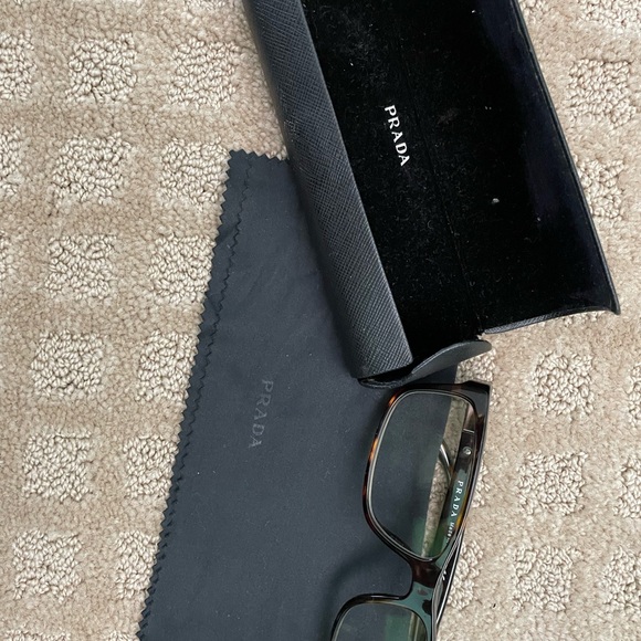 Prada Eyeglasses VPR 020 2AU Havana Rectangular Frame Tortoise - Picture 7 of 7